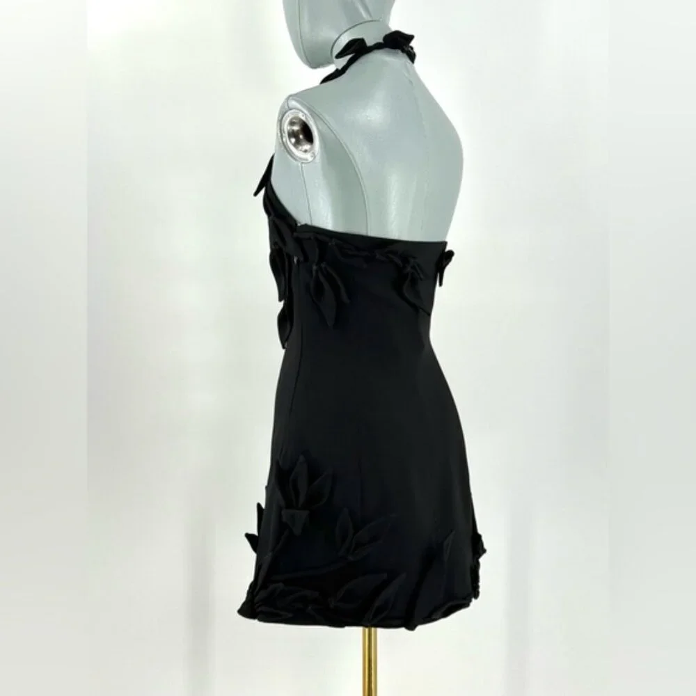 🆕 CULT GAIA 🧿 NWT Elliana Calla Lily Floral Appliqué Mini, Black - Sz 0